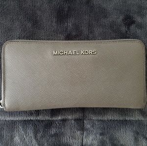 Michael Kors Gray Zippered Wallet